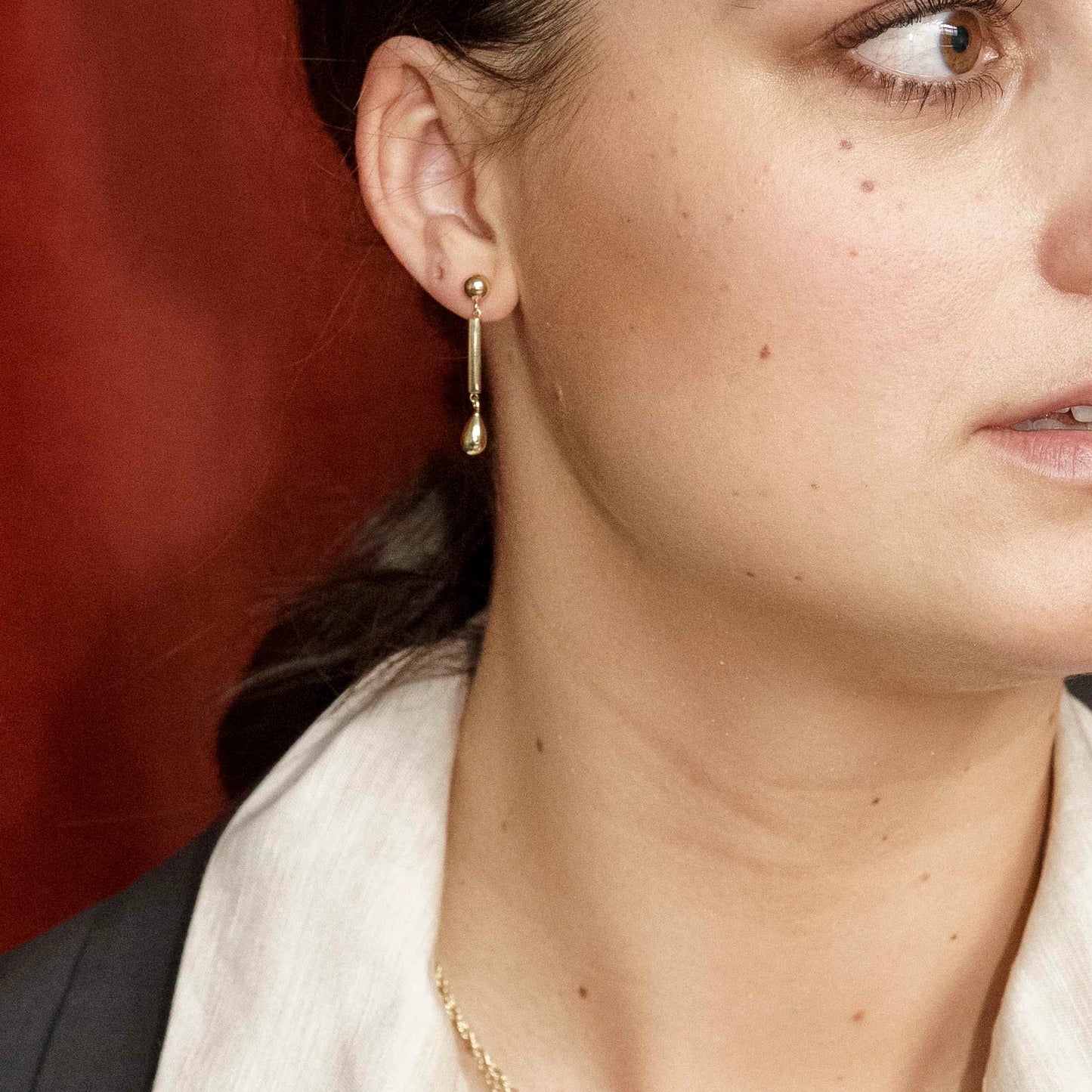 Drop Pendant Earrings - 9kt Gold