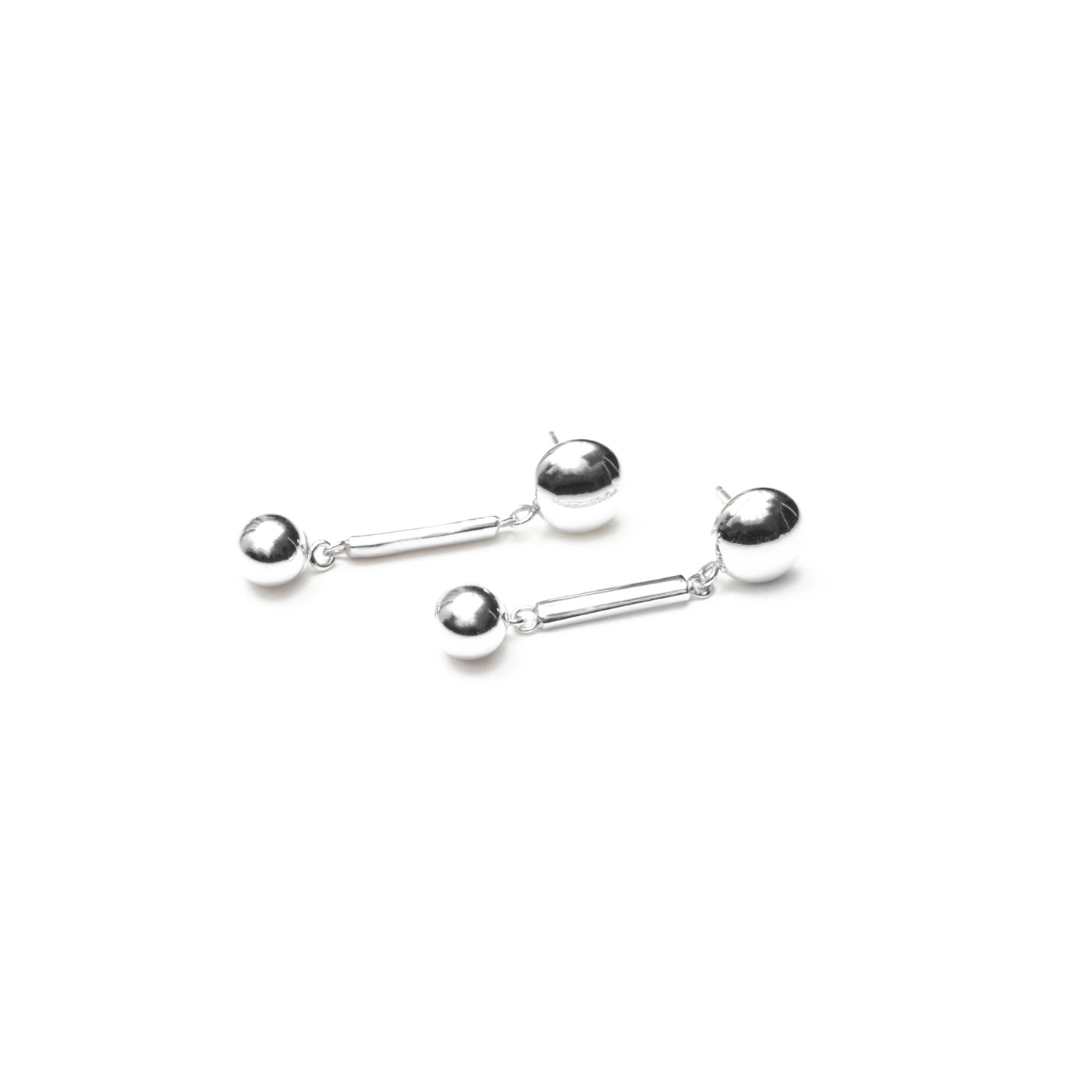 Drop Pendant Earrings - Sterling Silver