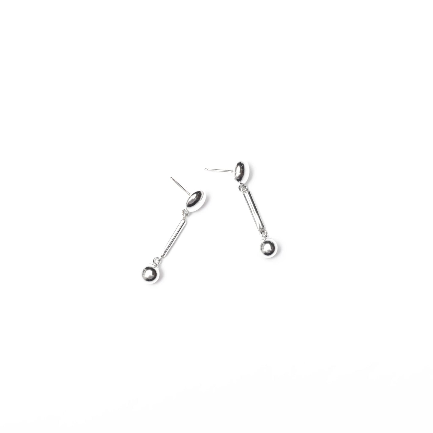 Drop Pendant Earrings - Sterling Silver