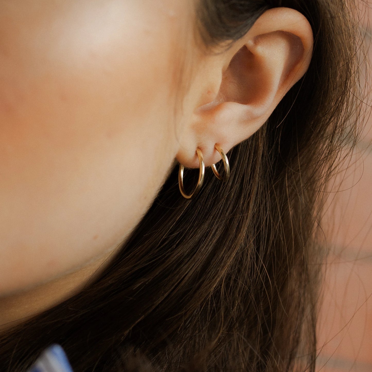 Faceted Hoop Earrings - 9kt Gold