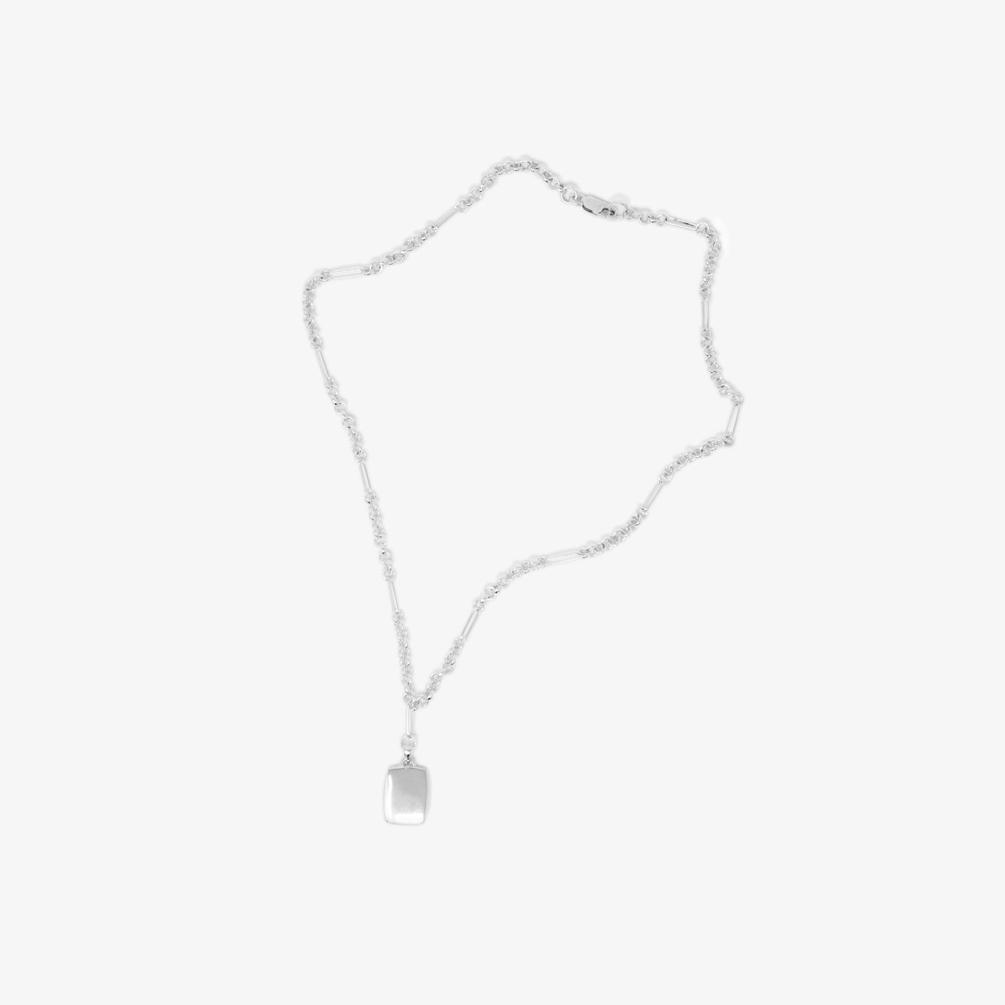 Figaro Pendant Necklace in sterling silver by jewellery brand Skomer Studio - figaro chain necklace