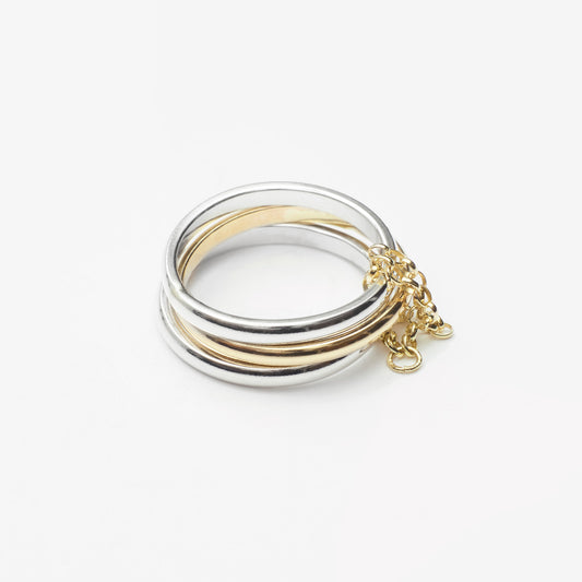 Trio Ring - 9kt Gold & Sterling Silver