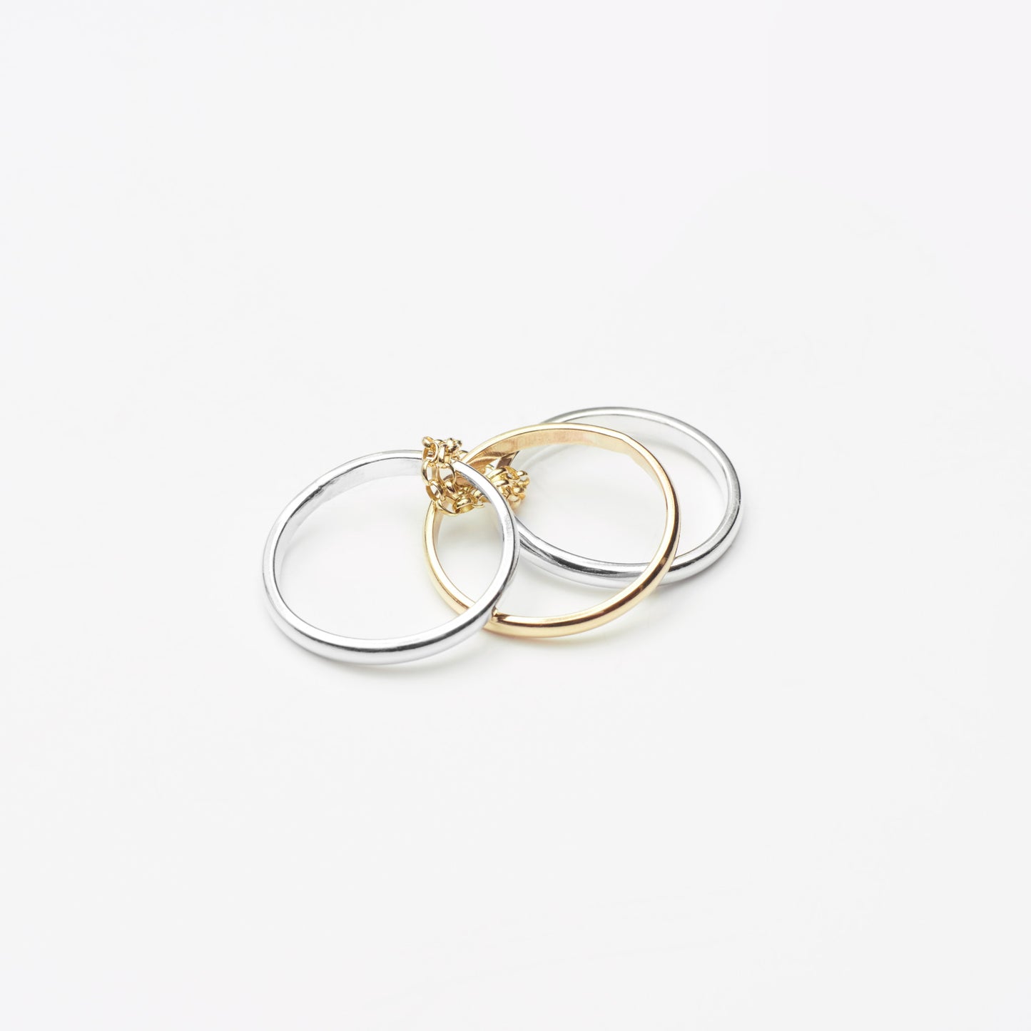 Trio Ring - 9kt Gold & Sterling Silver