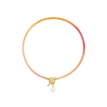 Daydream Pearl Collar Necklace - Pink & 18kt Gold Vermeil
