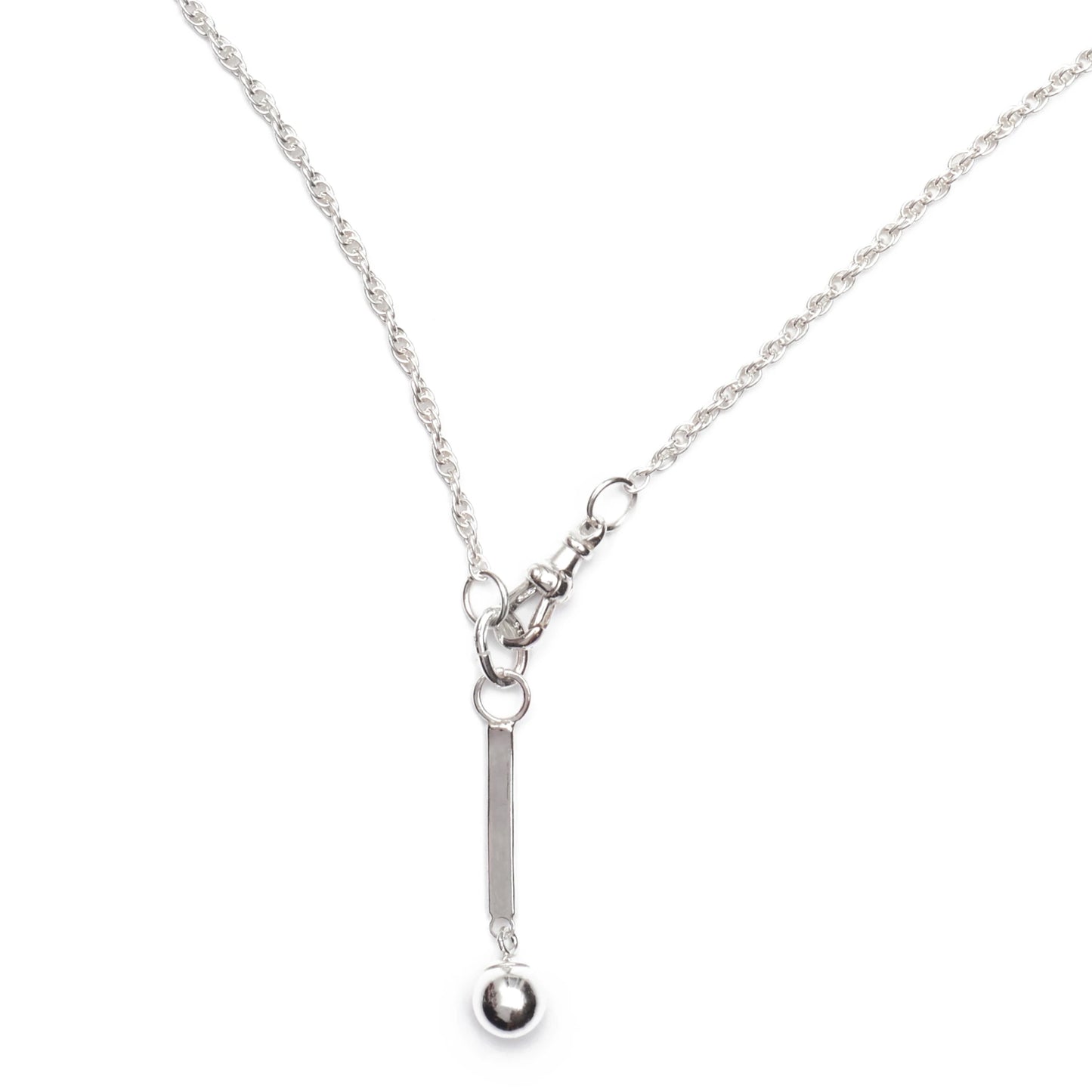Drop Pendant Necklace - Sterling Silver