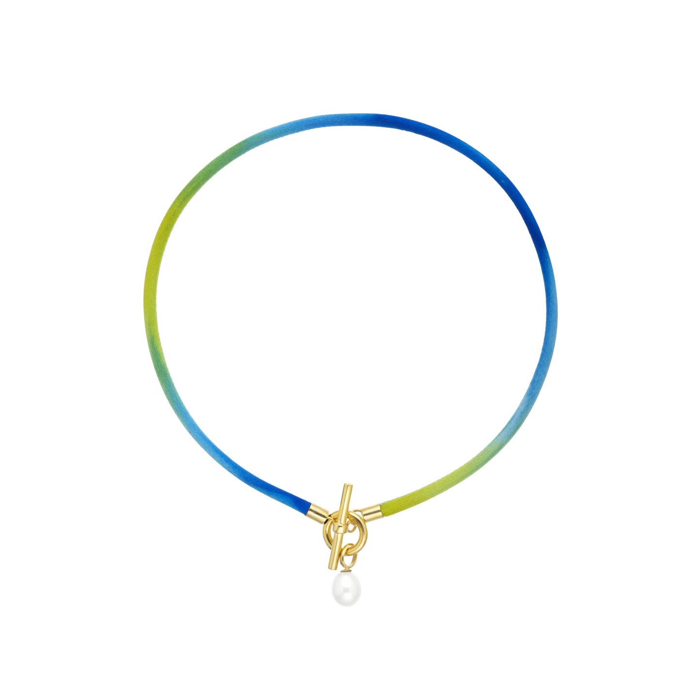 Hazy Pearl Collar Necklace - Green & 18kt Gold Vermeil