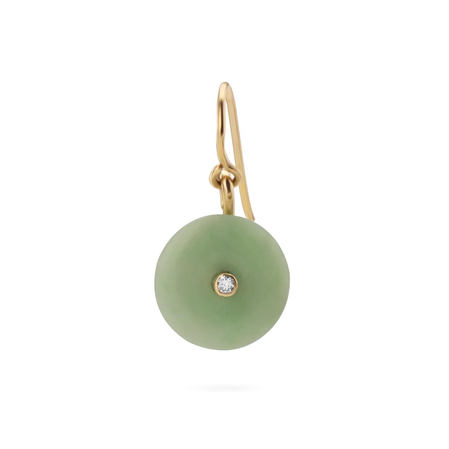 Jade & Diamond Earring - 9kt gold