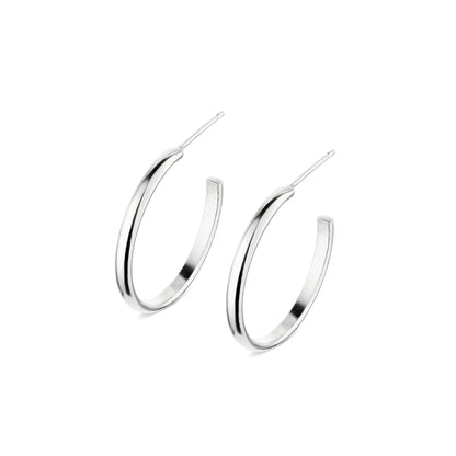 Large Everyday Hoop Earrings - Sterling Silver