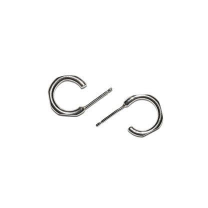 Mini Faceted Hoop Earrings - Sterling Silver