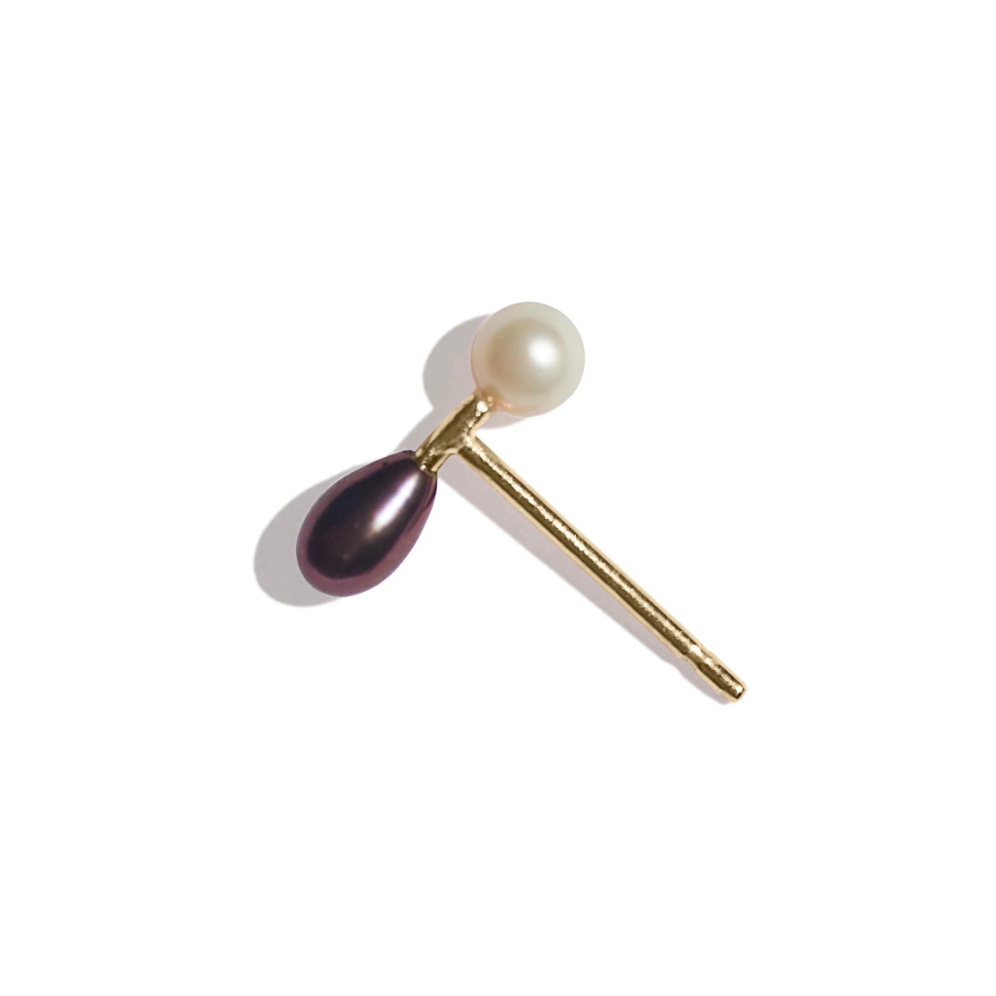 Pearl Barbell Earring - 9kt Gold