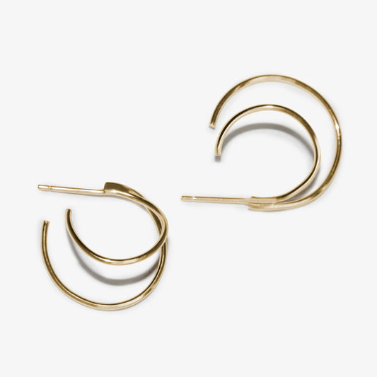 Everlasting 9kt gold hoop earrings by Skomer Studio