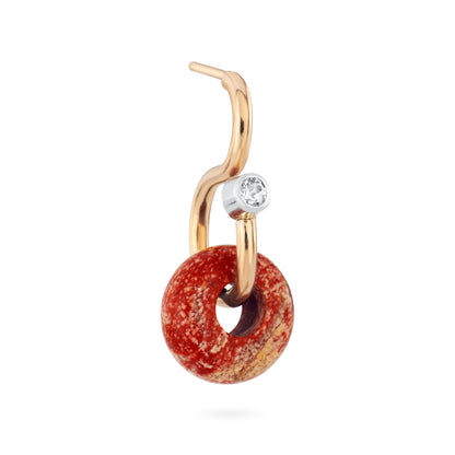 Mini Poise Red Jasper 9kt Gold Earring