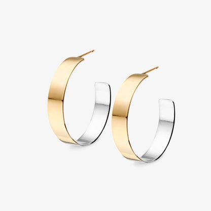 XL Cuff Hoops - 9kt Gold & Sterling Silver